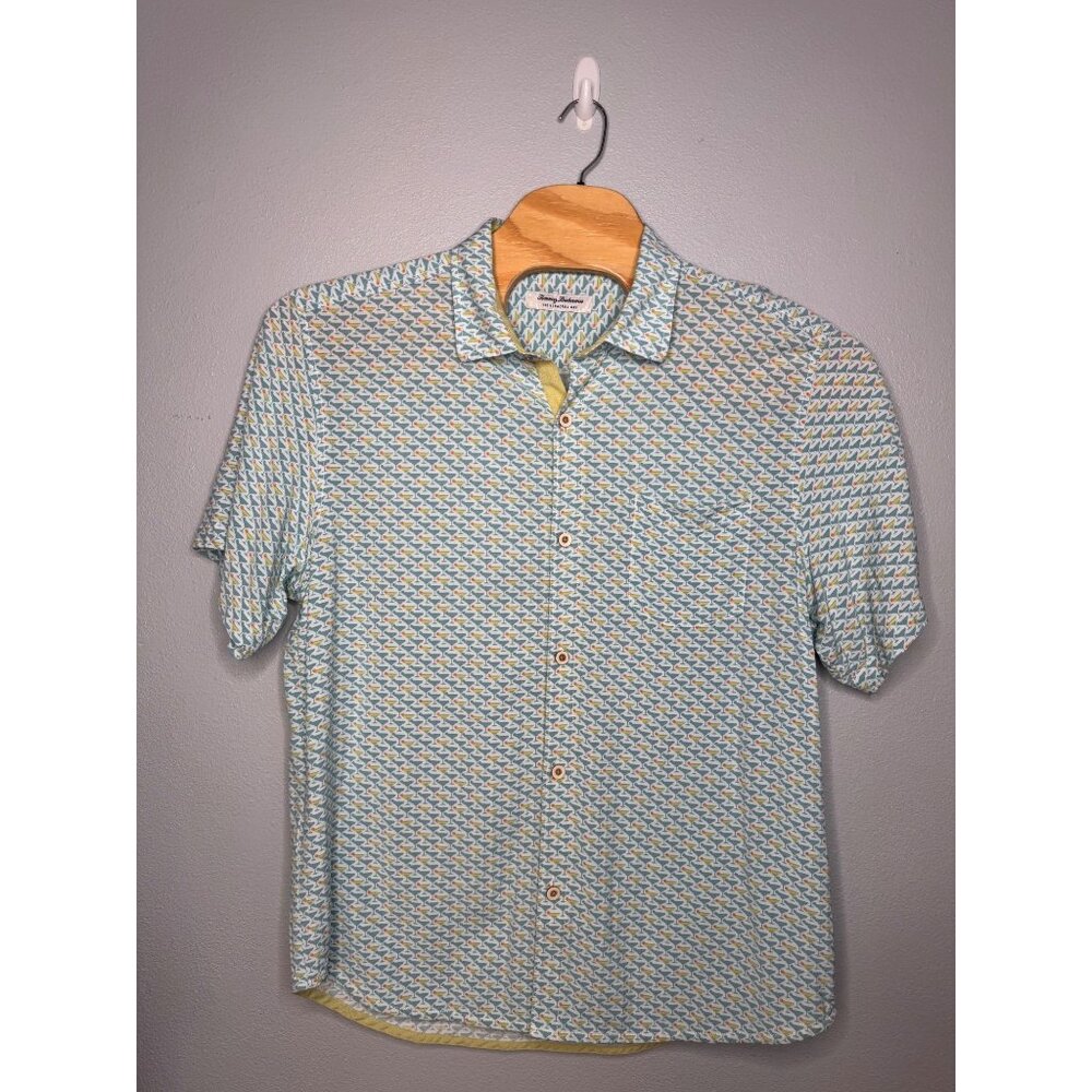 Tommy Bahama Veracruz Cay Martini Print Blue/Green  Button-Up Shirt XL